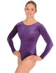 Classic Long Sleeved Smooth Velour Gymnastics Leotard