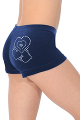 Hipster-Shorts mit Amour-Kristallmotiv