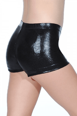 Schicke Hipster-Gymnastikshorts aus glänzendem Nylon-Lycra