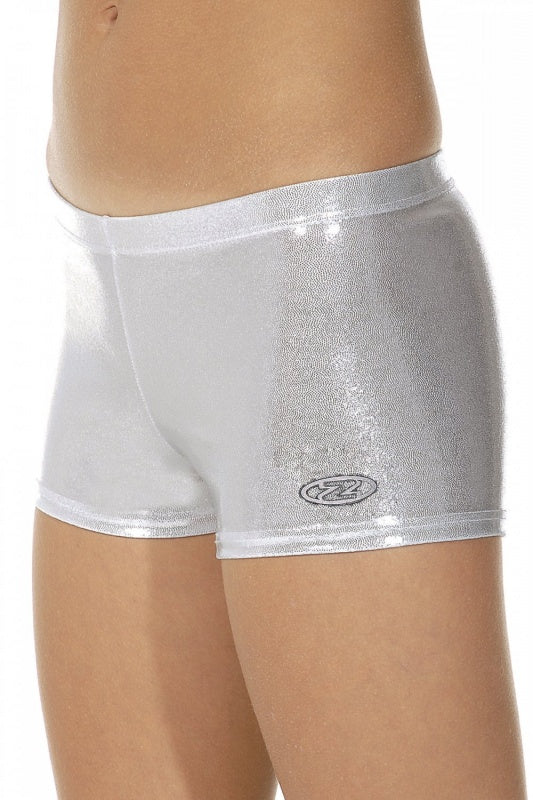 Schicke Hipster-Gymnastikshorts aus glänzendem Nylon-Lycra