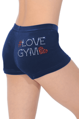 Glatte Velours Hipster Shorts mit #LOVE GYM Motiv