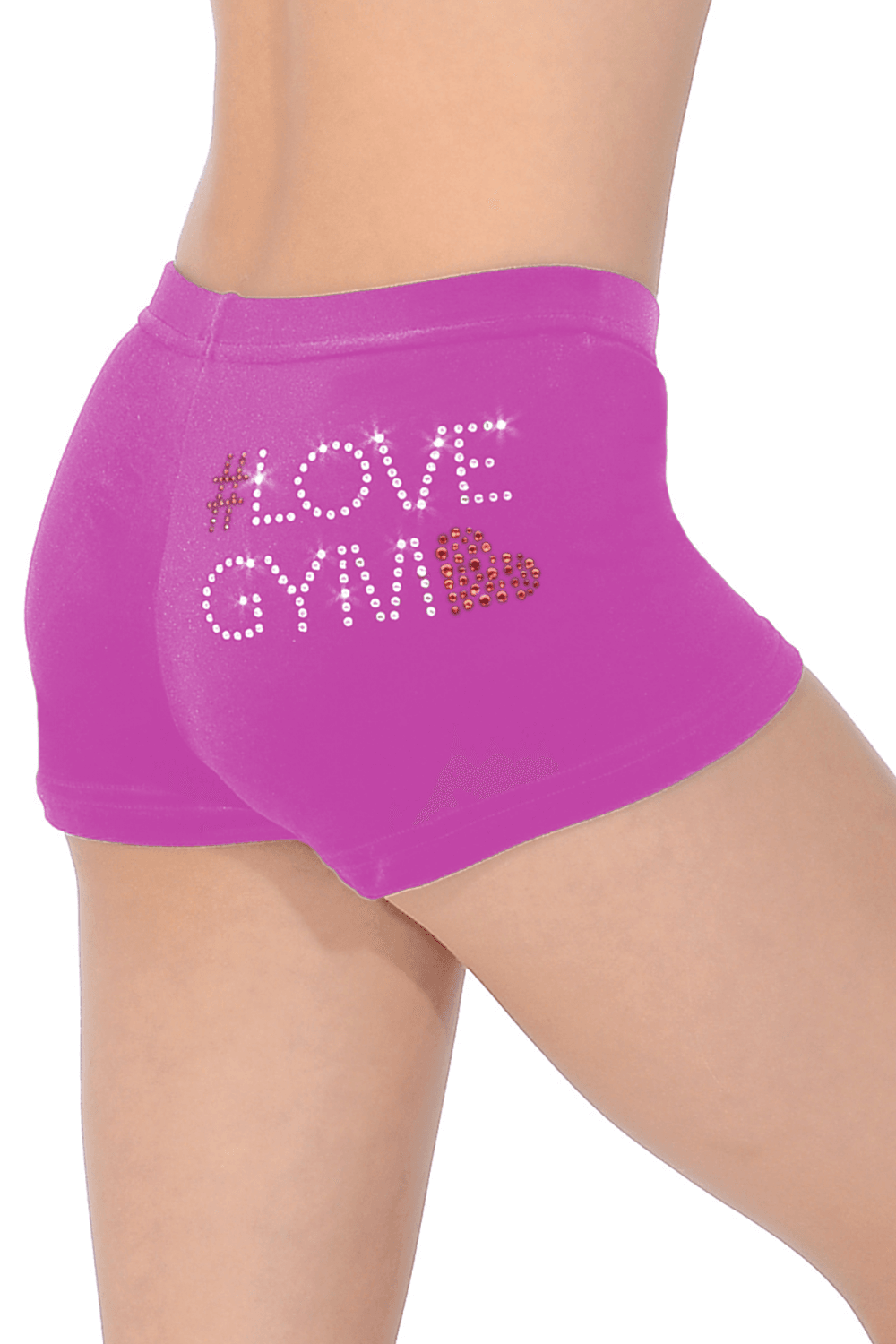 Glatte Velours Hipster Shorts mit #LOVE GYM Motiv