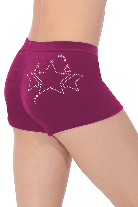 Galaxy Gymnastics Shorts with Star Crystal Motif